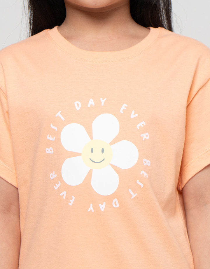 Little M Flower Best Day Kaos Anak Perempuan