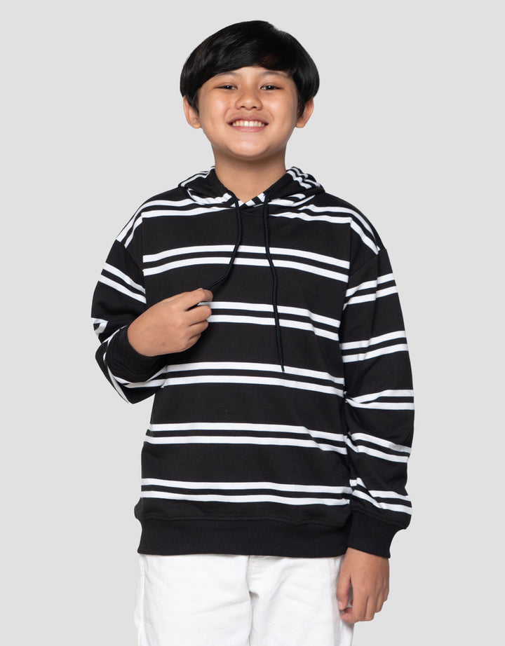 Nevada Yarndyed Bw Classic Stripe Sweater Hoodie Anak Laki-Laki