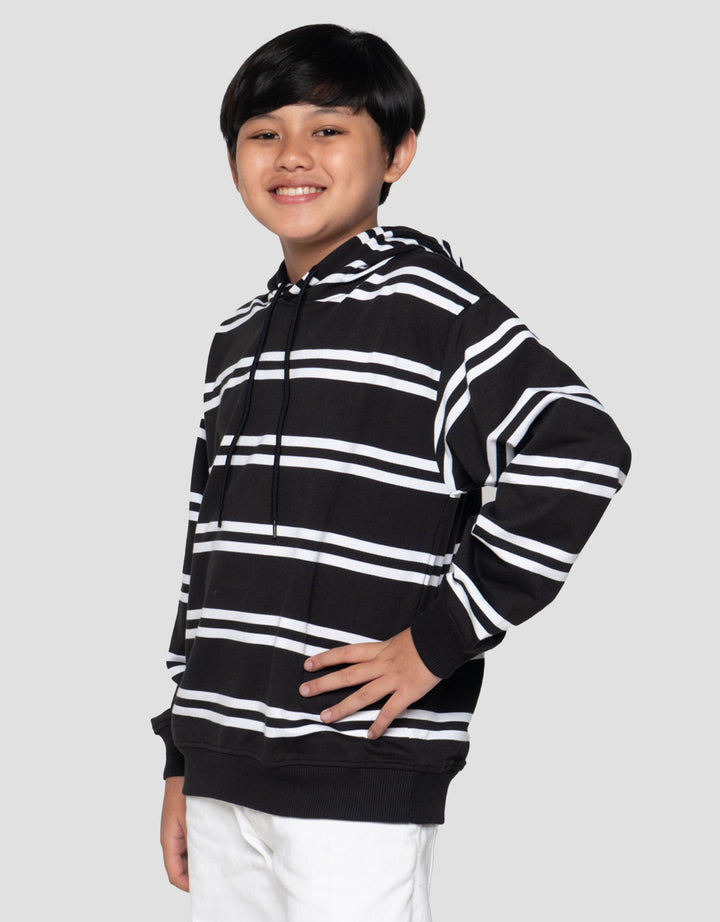 Nevada Yarndyed Bw Classic Stripe Sweater Hoodie Anak Laki-Laki