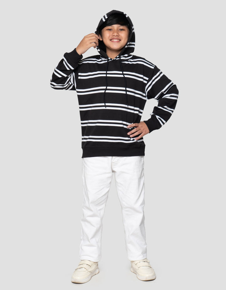 Nevada Yarndyed Bw Classic Stripe Sweater Hoodie Anak Laki-Laki