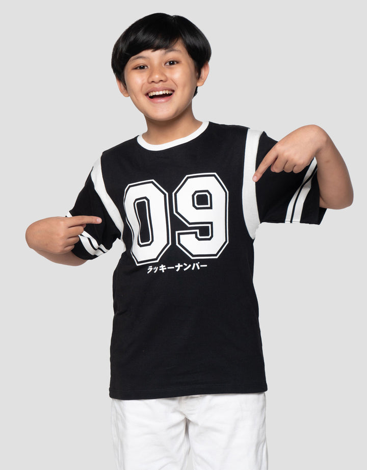 Nevada White Number 09 Print Kaos Anak Laki-laki
