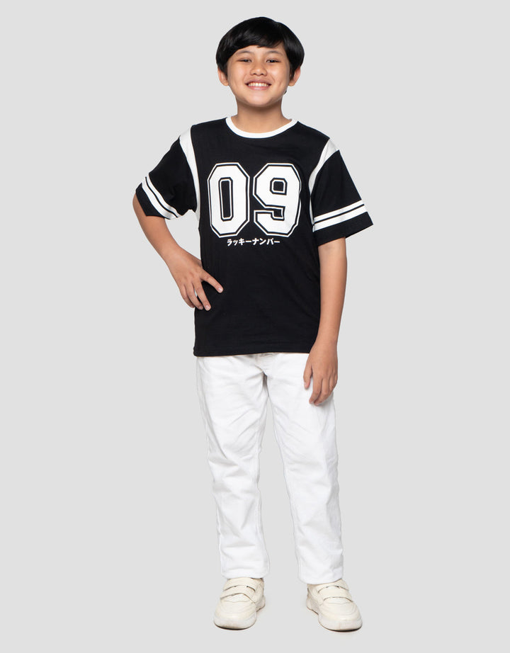 Nevada White Number 09 Print Kaos Anak Laki-laki