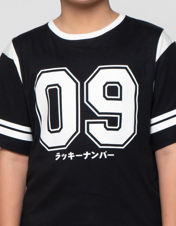 Nevada White Number 09 Print Kaos Anak Laki-laki