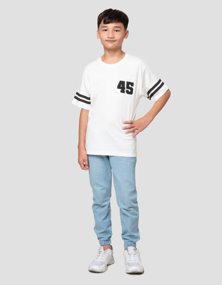Nevada Print Number 45 Contrast Stripe Kaos Anak Laki-laki