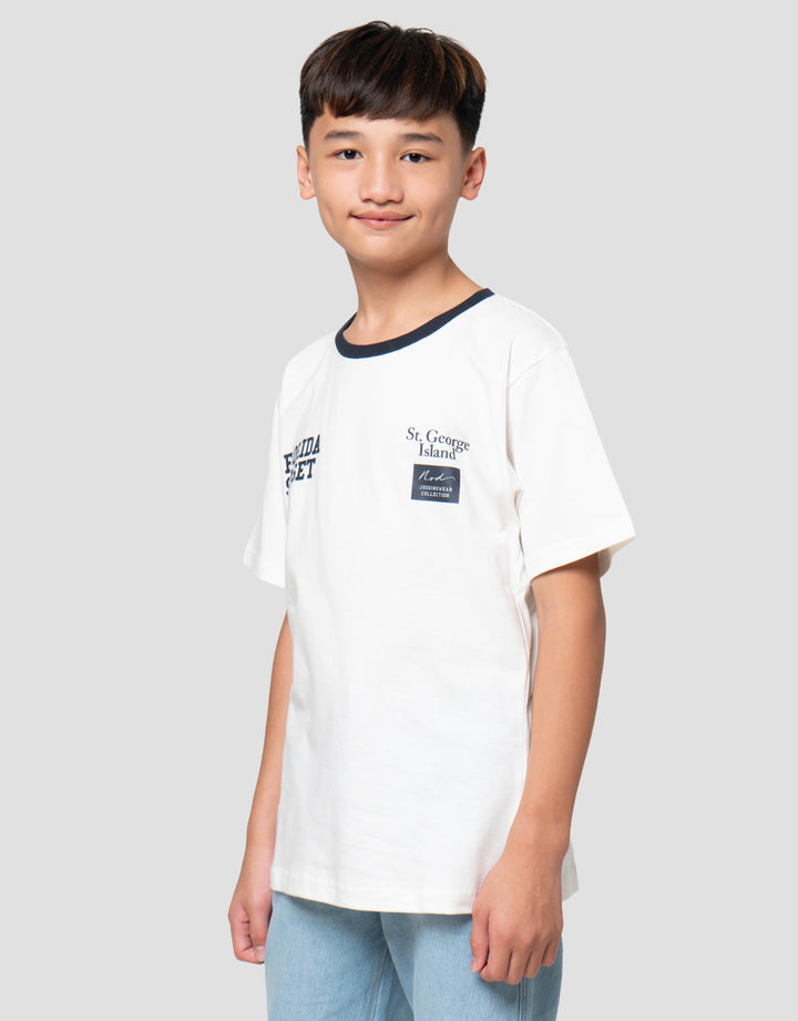 Nevada Ringer Print Small Wording Kaos Anak Laki-laki