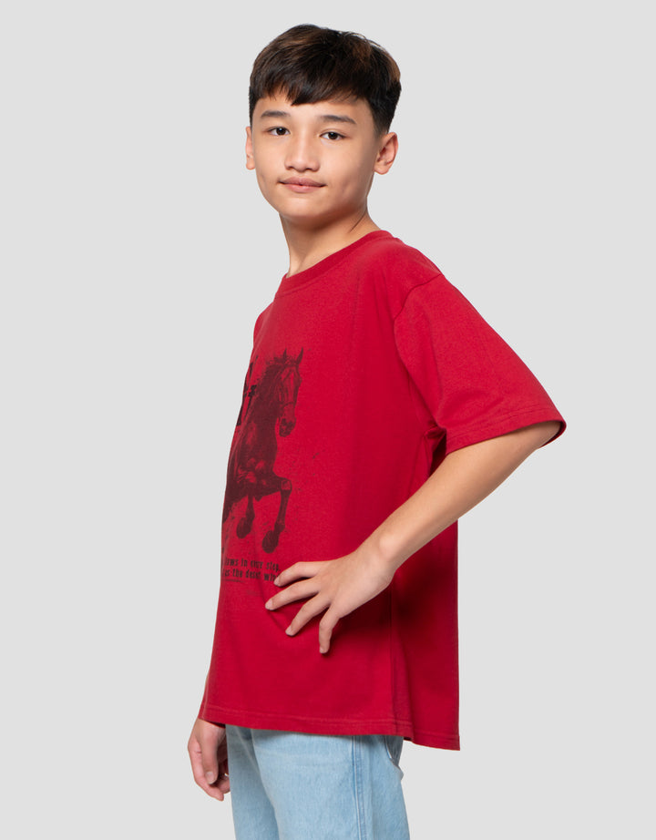 Nevada Print Horse Kaos Oversize Anak Laki-laki