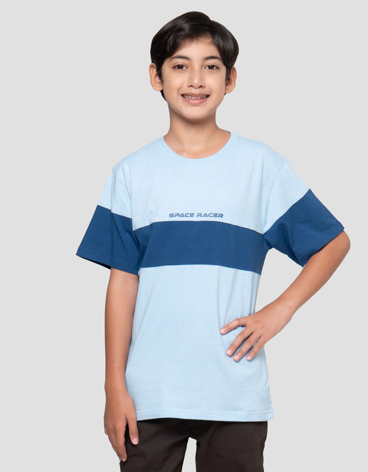 Nevada Vertical Cut N Sewn Solid Print Kaos Anak Laki-laki