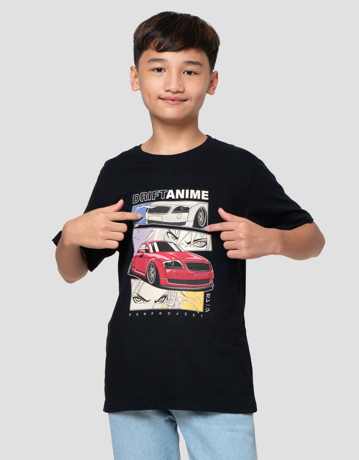 Nevada Print Car Drift Anime Kaos Anak Laki-laki
