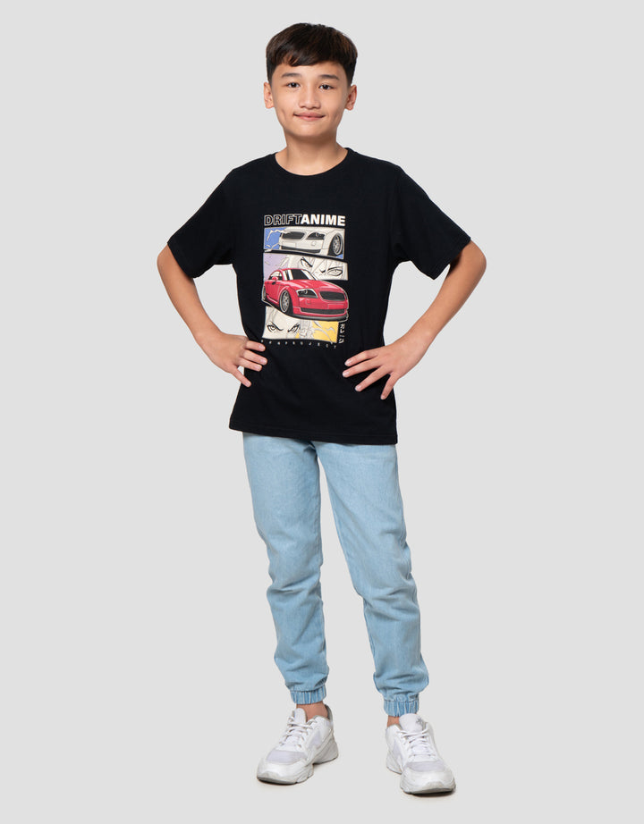 Nevada Print Car Drift Anime Kaos Anak Laki-laki