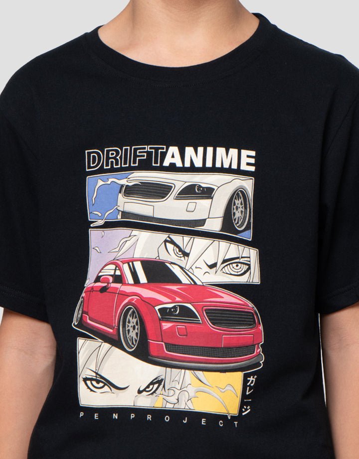 Nevada Print Car Drift Anime Kaos Anak Laki-laki