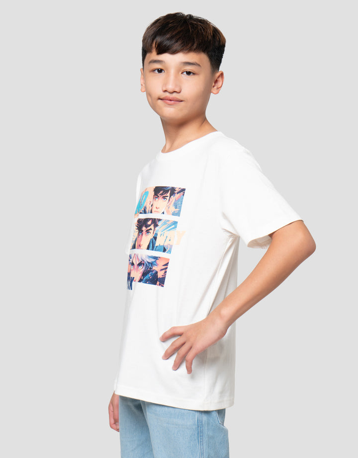 Nevada Print Car Anime No Way Back Kaos Anak Laki-laki