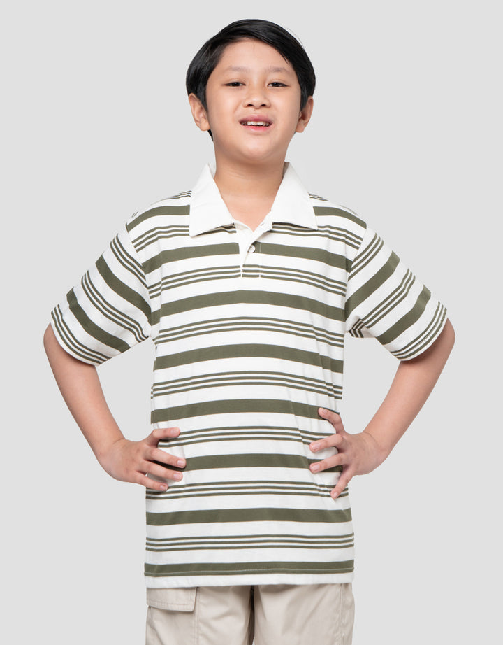 Nevada Collar Yarndyed Awning Stripe Kaos Anak Laki-laki