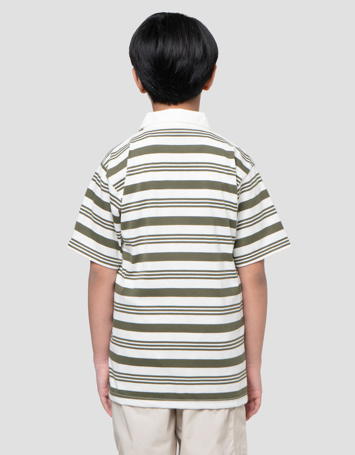 Nevada Collar Yarndyed Awning Stripe Kaos Anak Laki-laki