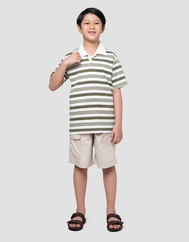 Nevada Collar Yarndyed Awning Stripe Kaos Anak Laki-laki