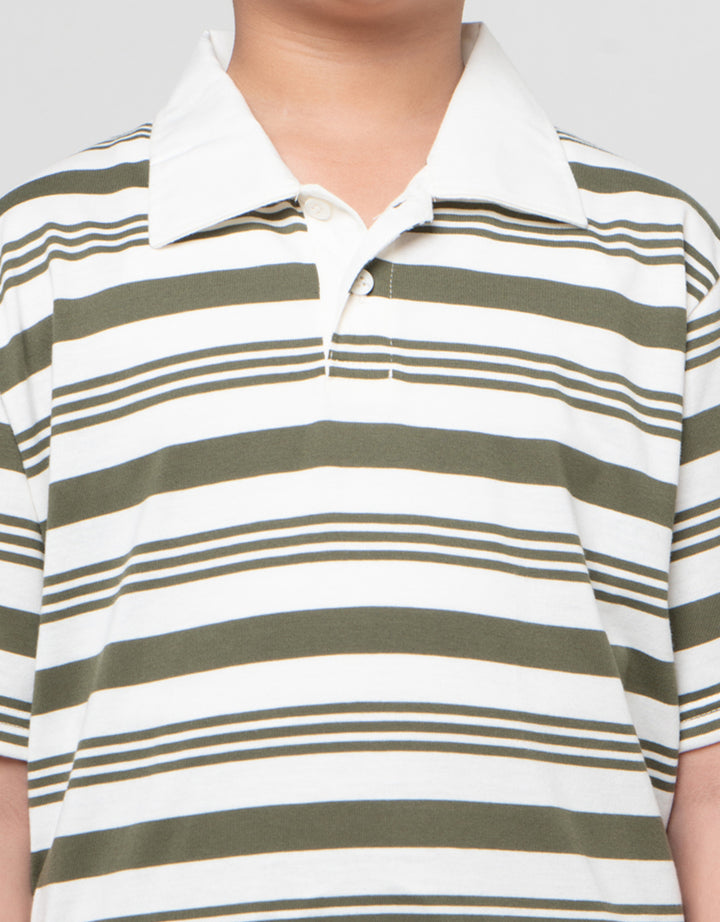 Nevada Collar Yarndyed Awning Stripe Kaos Anak Laki-laki