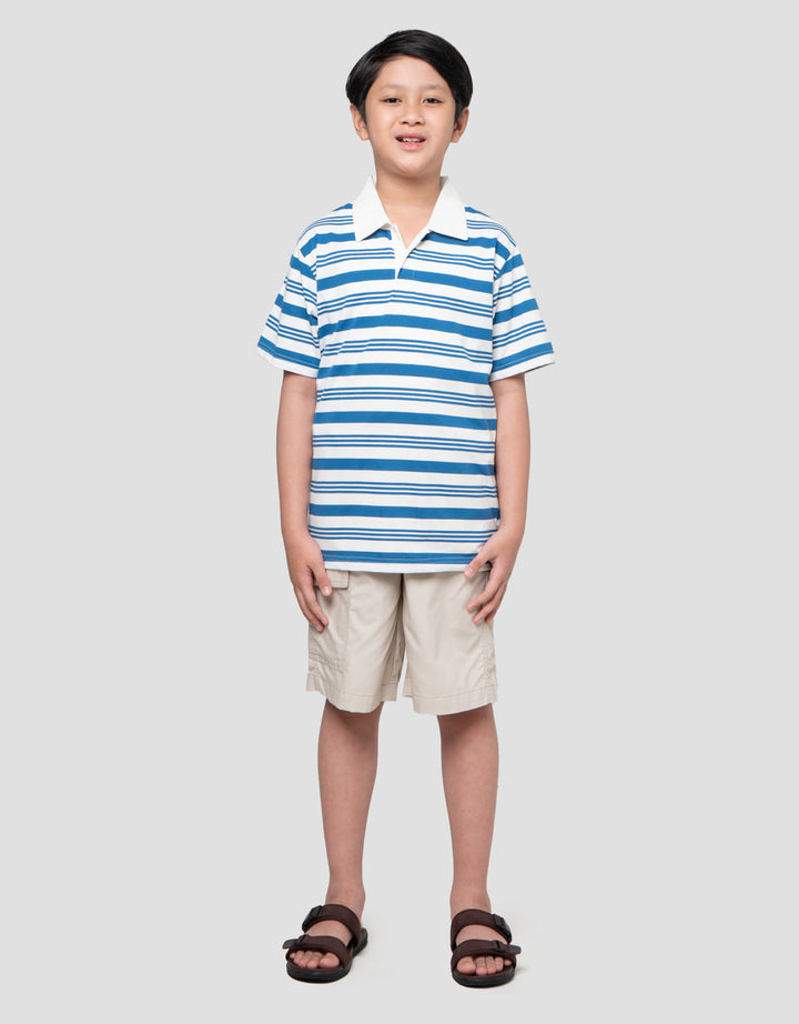 Nevada Collar Yarndyed Awning Stripe Kaos Anak Laki-laki