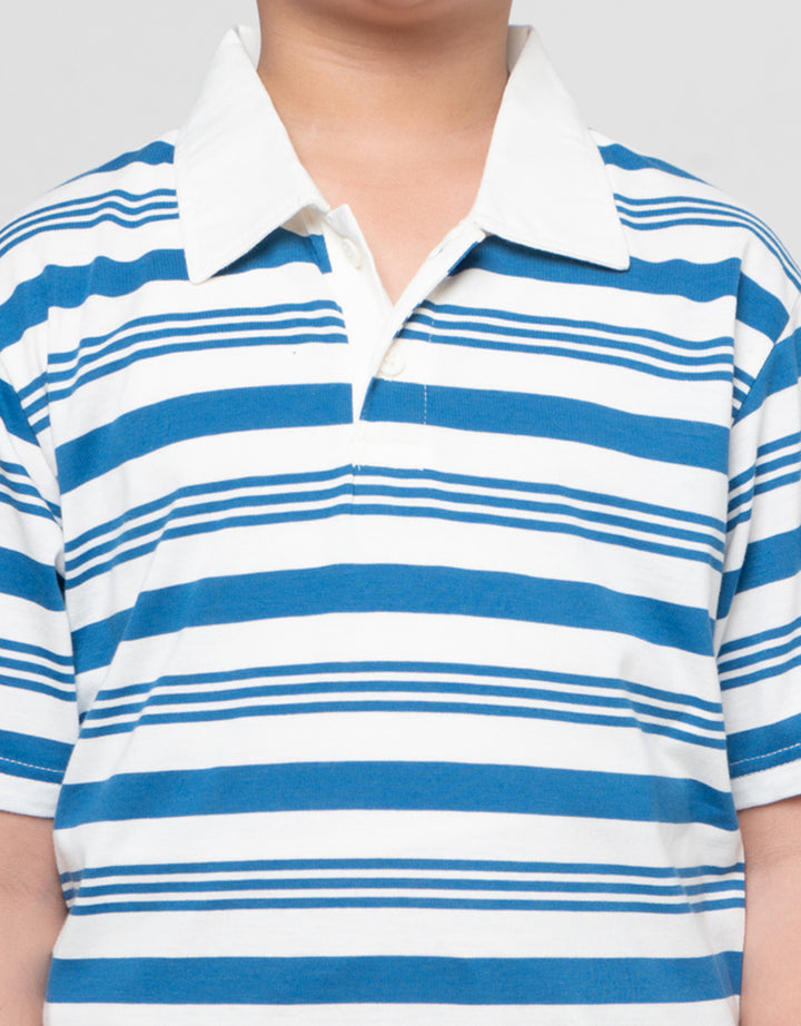 Nevada Collar Yarndyed Awning Stripe Kaos Anak Laki-laki