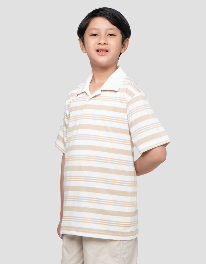 Nevada Collar Yarndyed Awning Stripe Kaos Anak Laki-laki