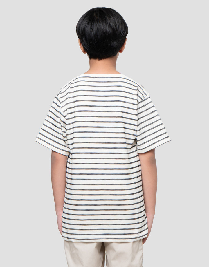 Nevada Knit Texture Pin Stripe Kaos Anak Laki-laki