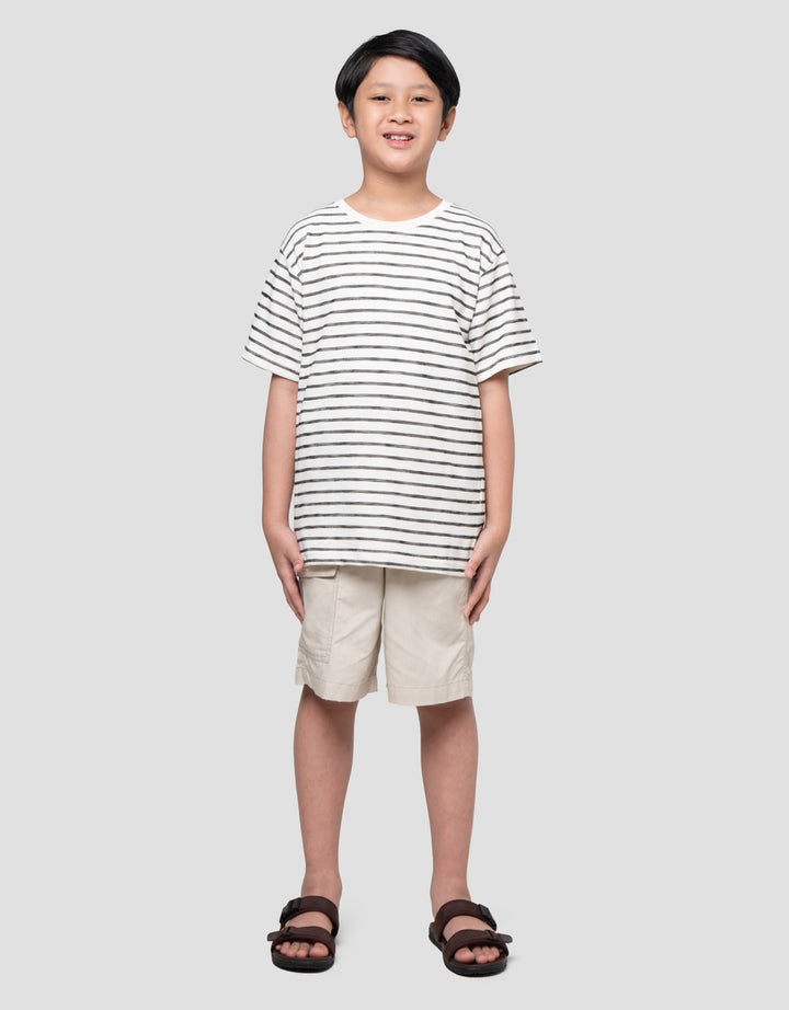 Nevada Knit Texture Pin Stripe Kaos Anak Laki-laki