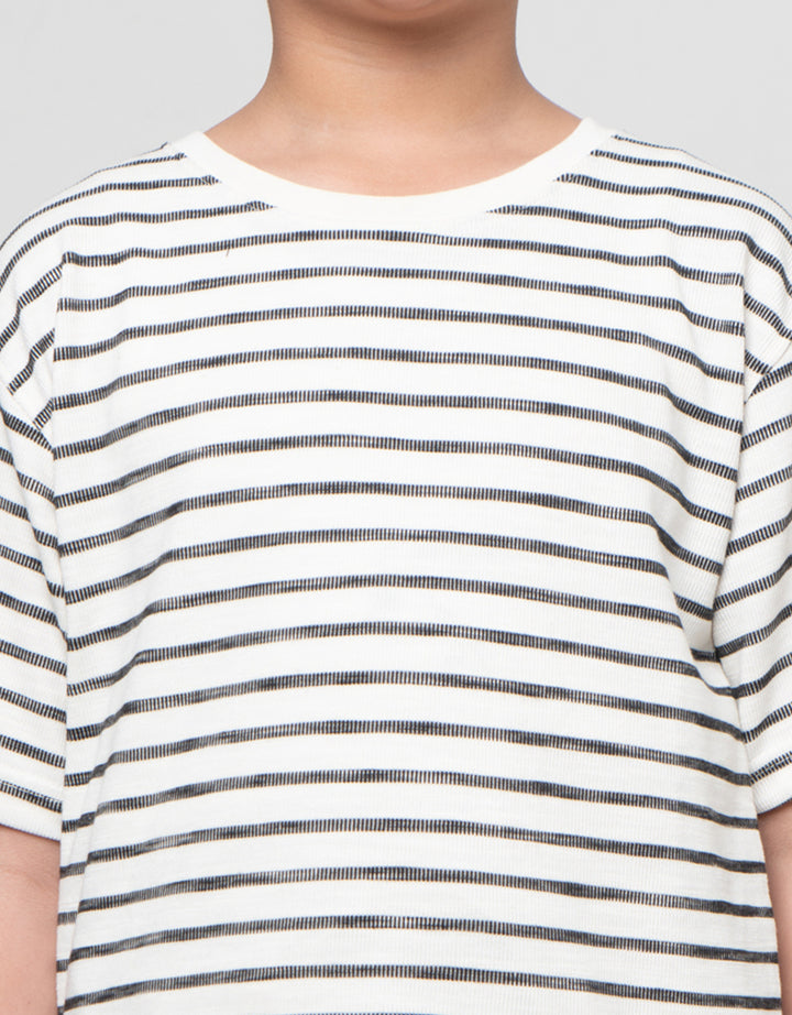 Nevada Knit Texture Pin Stripe Kaos Anak Laki-laki