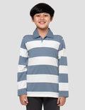 Nevada Collar Yarndyed Awning Stripe Kaos Lengan Panjang Anak Laki-Laki