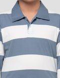 Nevada Collar Yarndyed Awning Stripe Kaos Lengan Panjang Anak Laki-Laki