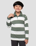 Nevada Collar Yarndyed Awning Stripe Kaos Lengan Panjang Anak Laki-Laki