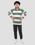 Nevada Collar Yarndyed Awning Stripe Kaos Lengan Panjang Anak Laki-Laki