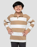 Nevada Collar Yarndyed Awning Stripe Kaos Lengan Panjang Anak Laki-Laki