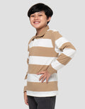 Nevada Collar Yarndyed Awning Stripe Kaos Lengan Panjang Anak Laki-Laki