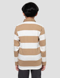 Nevada Collar Yarndyed Awning Stripe Kaos Lengan Panjang Anak Laki-Laki