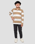 Nevada Collar Yarndyed Awning Stripe Kaos Lengan Panjang Anak Laki-Laki