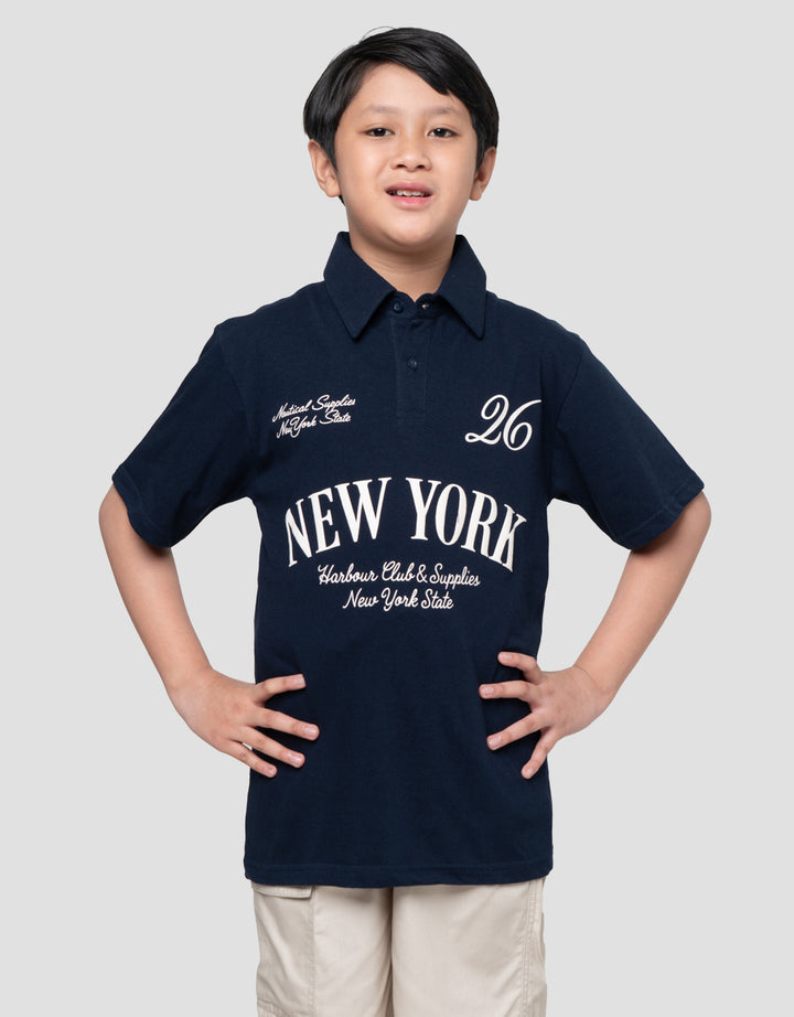 Nevada Collar Print New York Kaos Anak Laki-laki