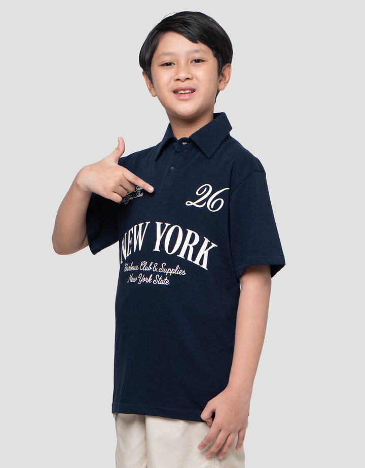 Nevada Collar Print New York Kaos Anak Laki-laki