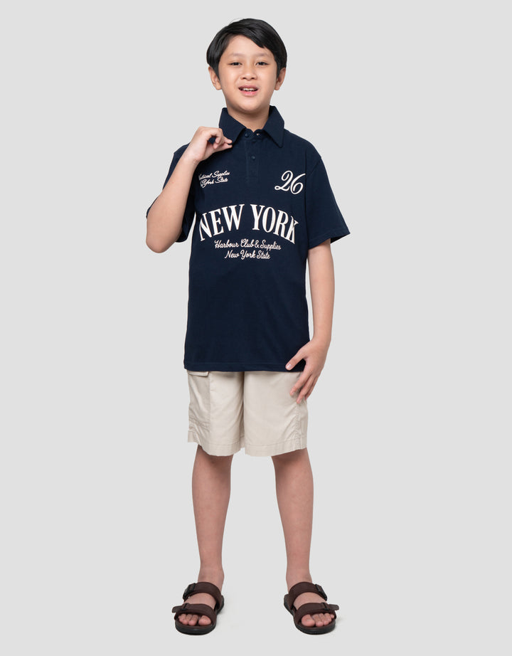 Nevada Collar Print New York Kaos Anak Laki-laki