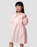 Suko Solid Kerah Flat Gaun Dress Anak Perempuan