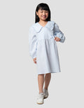 Suko Solid Kerah Flat Gaun Dress Anak Perempuan