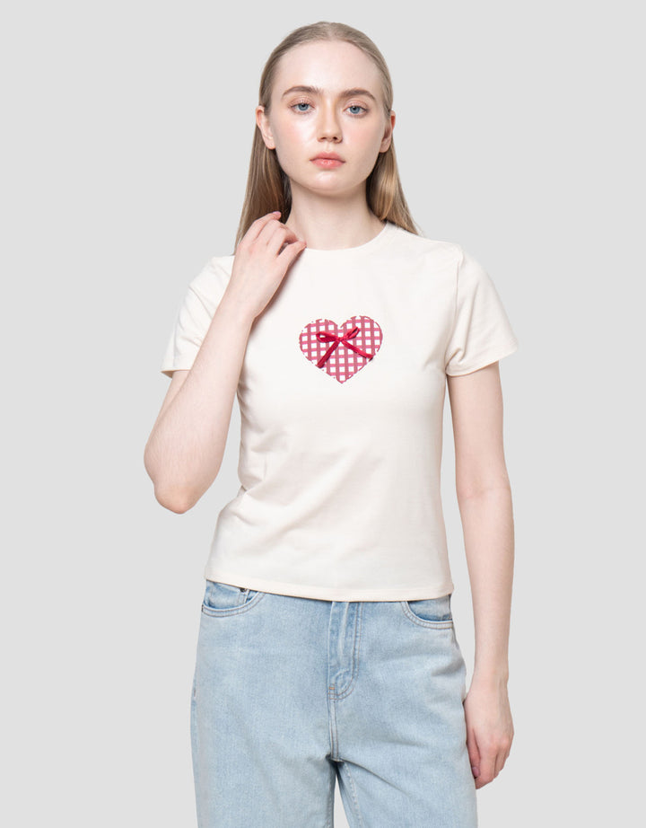 Nevada Checked Love Kaos Wanita