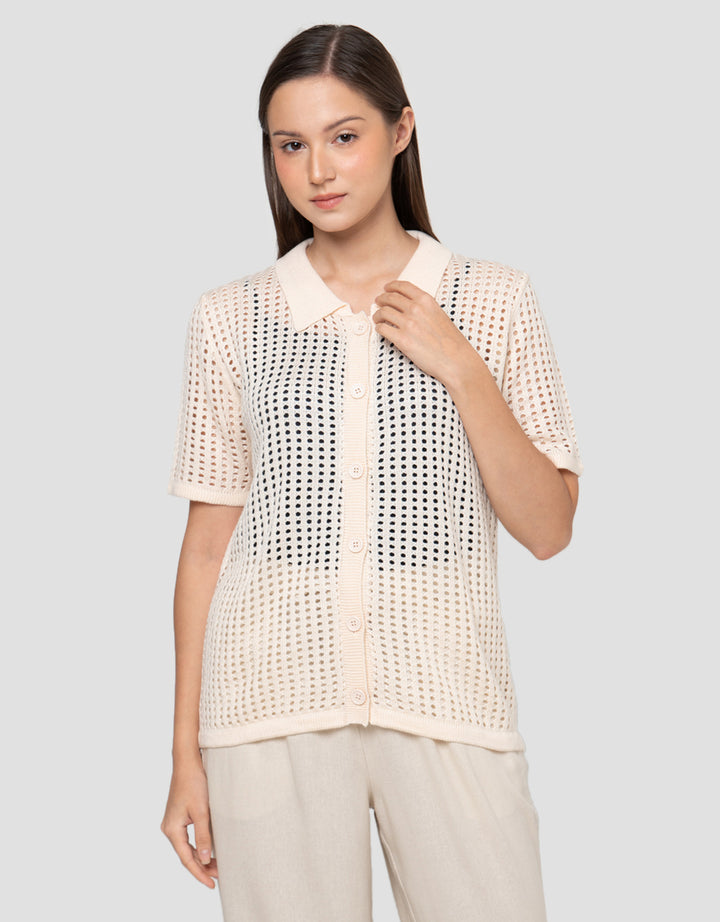 Connexion Work Buttoned Kaos Wanita