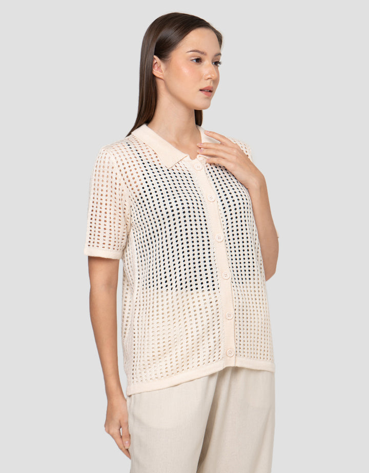 Connexion Work Buttoned Kaos Wanita