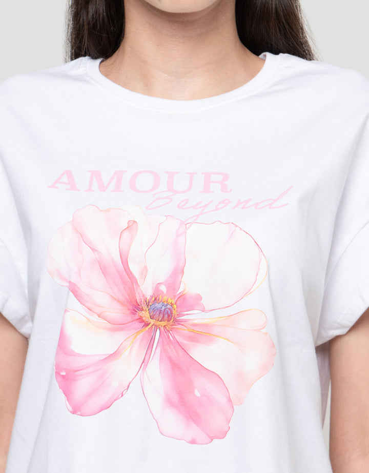 Connexion Print Big Flower Kaos Wanita