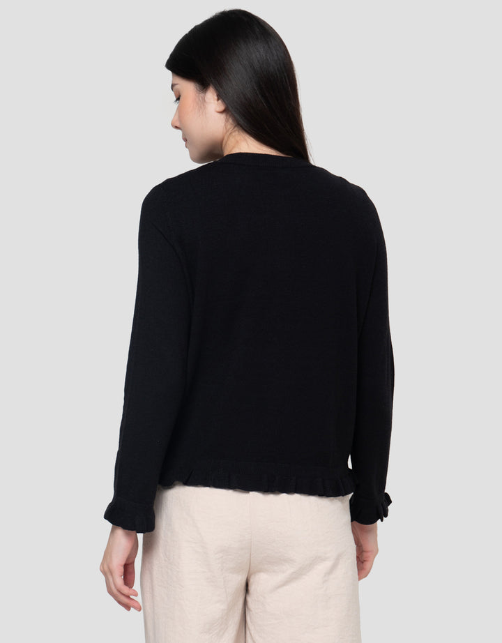 Connexion Rajut Ruffle Cardigan Wanita