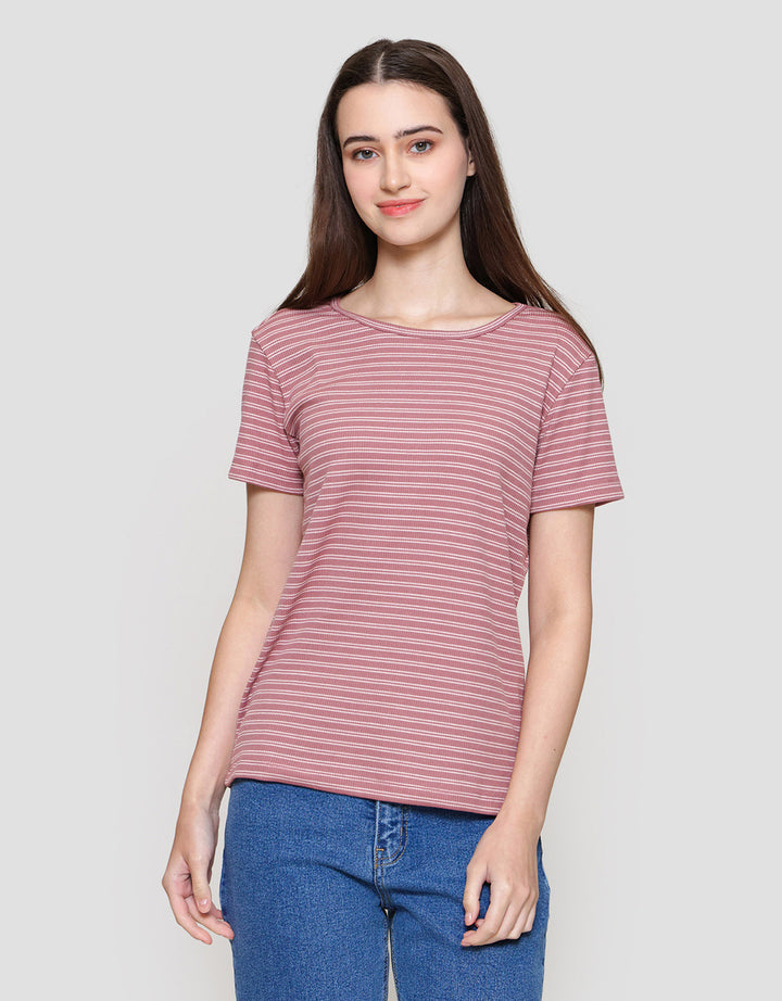 Connexion Rib Stripe Kaos Wanita