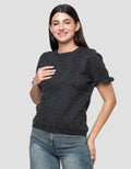 Connexion Ruffle Melange Kaos Lengan Pendek Wanita