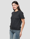 Connexion Ruffle Melange Kaos Lengan Pendek Wanita