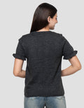 Connexion Ruffle Melange Kaos Lengan Pendek Wanita