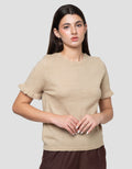 Connexion Ruffle Melange Kaos Lengan Pendek Wanita