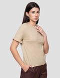 Connexion Ruffle Melange Kaos Lengan Pendek Wanita