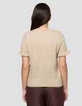 Connexion Ruffle Melange Kaos Lengan Pendek Wanita